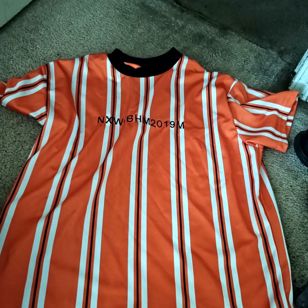 MXM Orange Striped Short Sleeve Tee